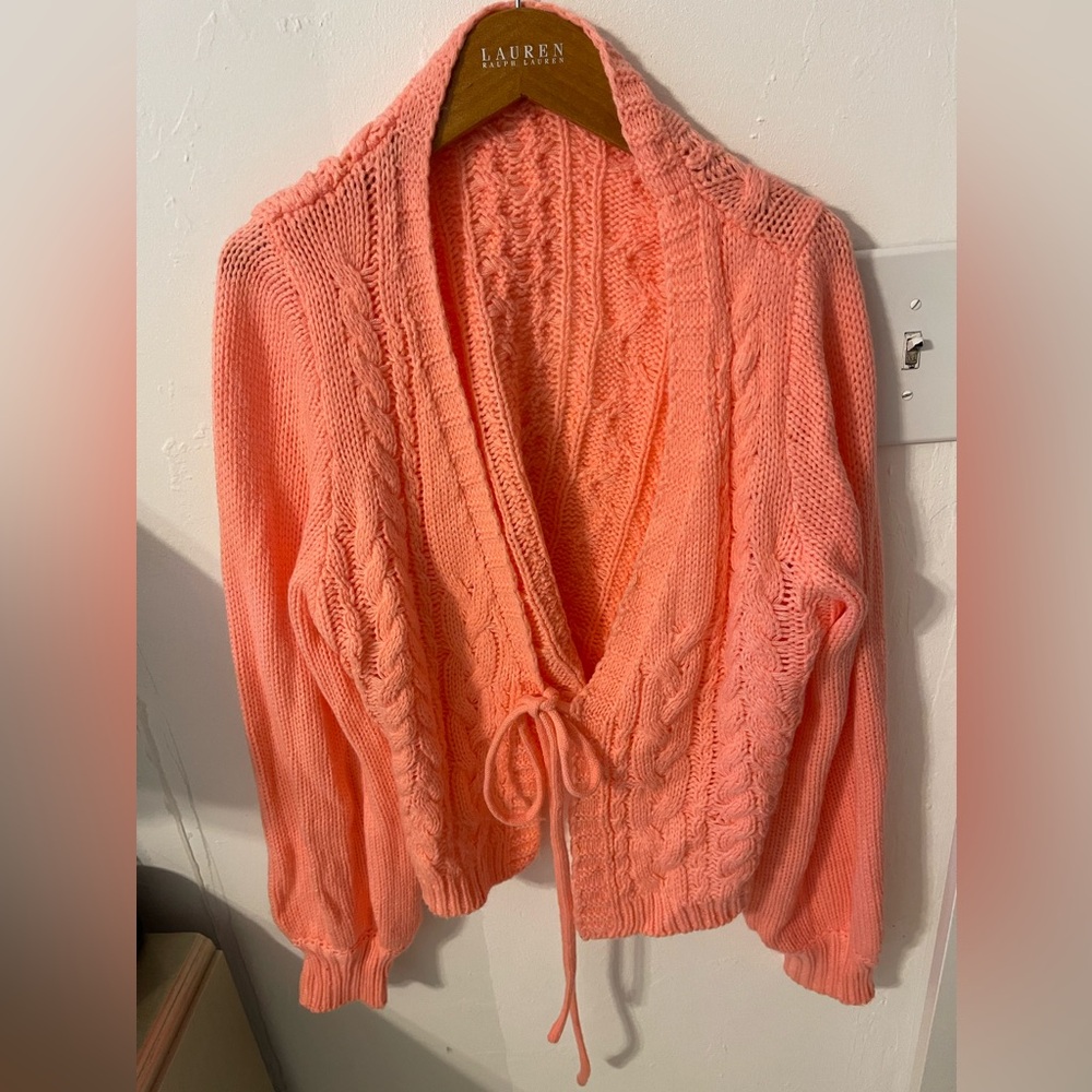 Women’s open front tie up sweater